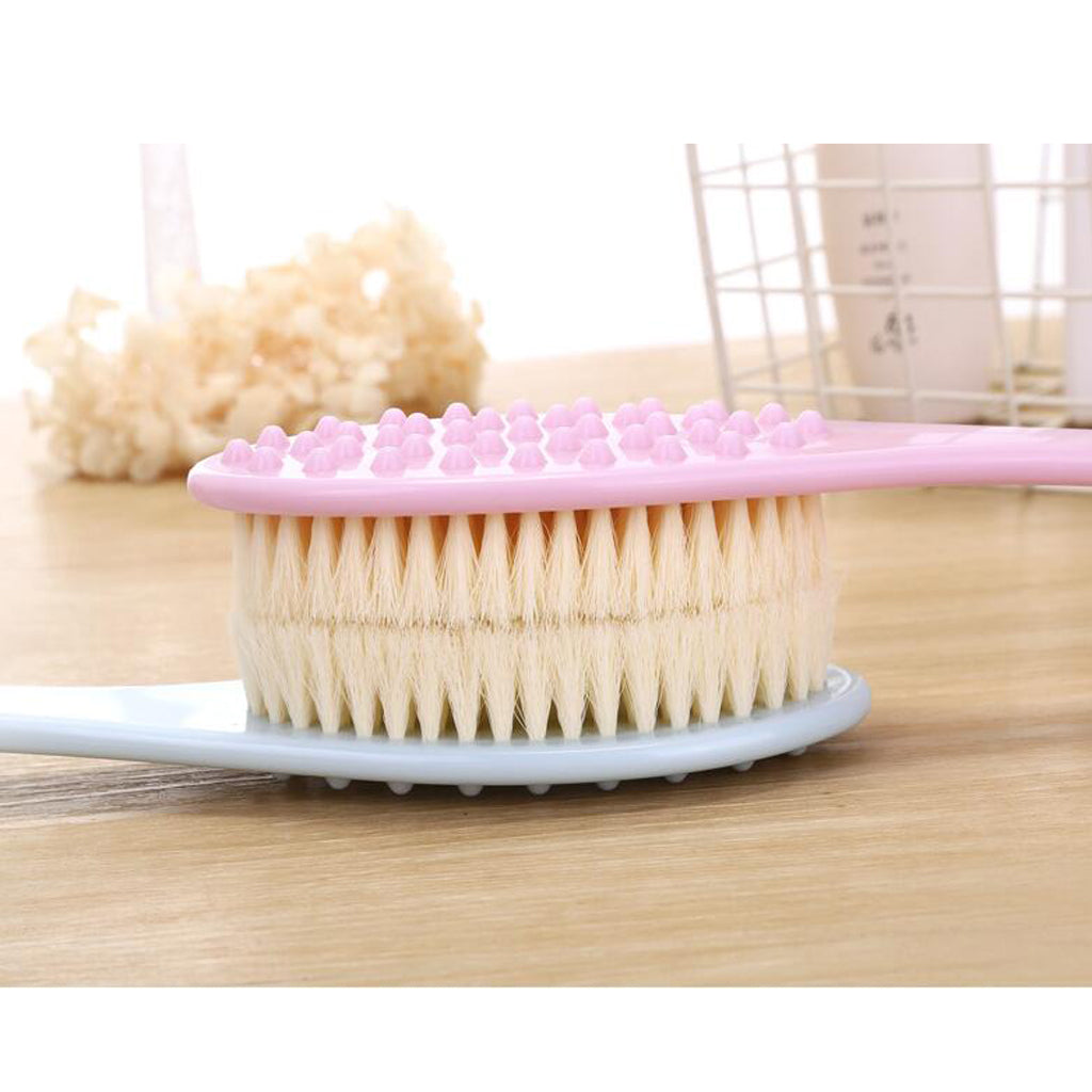 Long Handle SPA Bath Exfoliation Brush Body Shower Scrubber Massager Pink