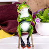 Resin 3D Craft Frog Sitting In The Desk Figurine Home Tabletop Decor Gift C