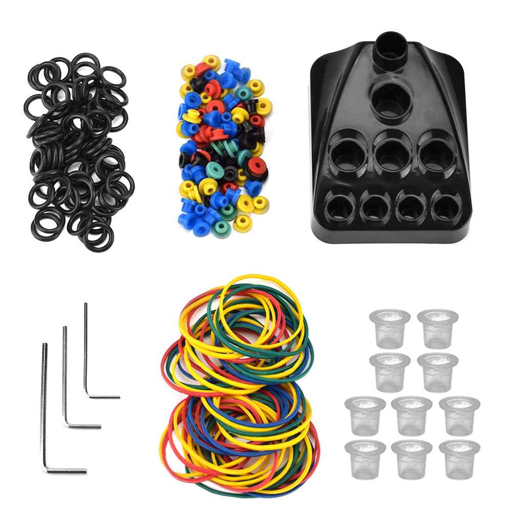 Silicone Tattoo O-rings Rubber Bands Needle Grommets Nipples Tattoo Part Set
