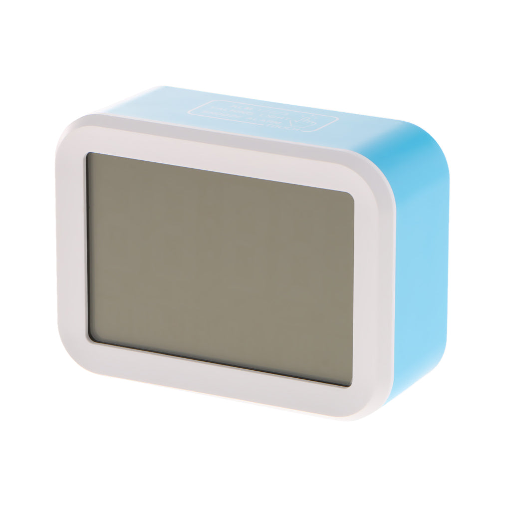 Digital Voice Alarm Clock with LCD Display Backlight Calendar Snooze  Blue