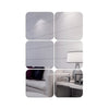 6 Pieces Self-adhesive Square Mirror Wall Stickers Decal #6 28x28cm Silver