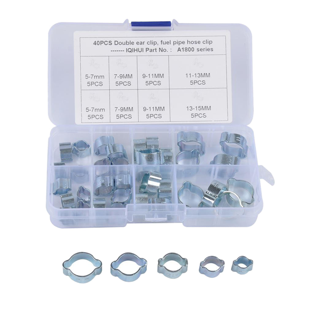 Double Ear Clamps O Clips Mikalor Water Fuel Air Hose Assortment Box x40