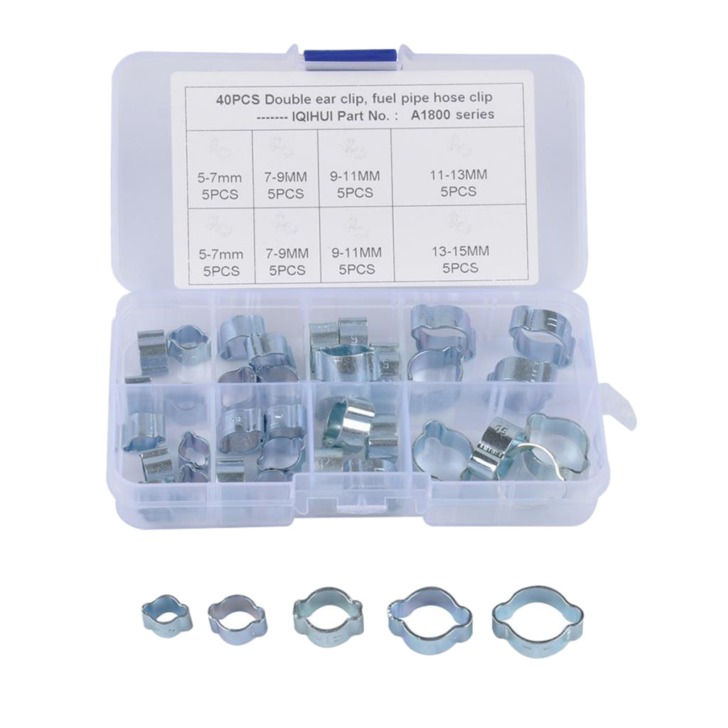 Double Ear Clamps O Clips Mikalor Water Fuel Air Hose Assortment Box x40