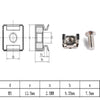 100 Pack Lot - M5x16 Rack Mount Cage Nuts & Screws w/ Washers - Square Clips