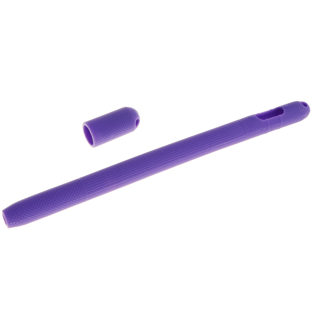 Slim Silicone Case Stand With Cap Keeper Holder for Apple Pencil Purple