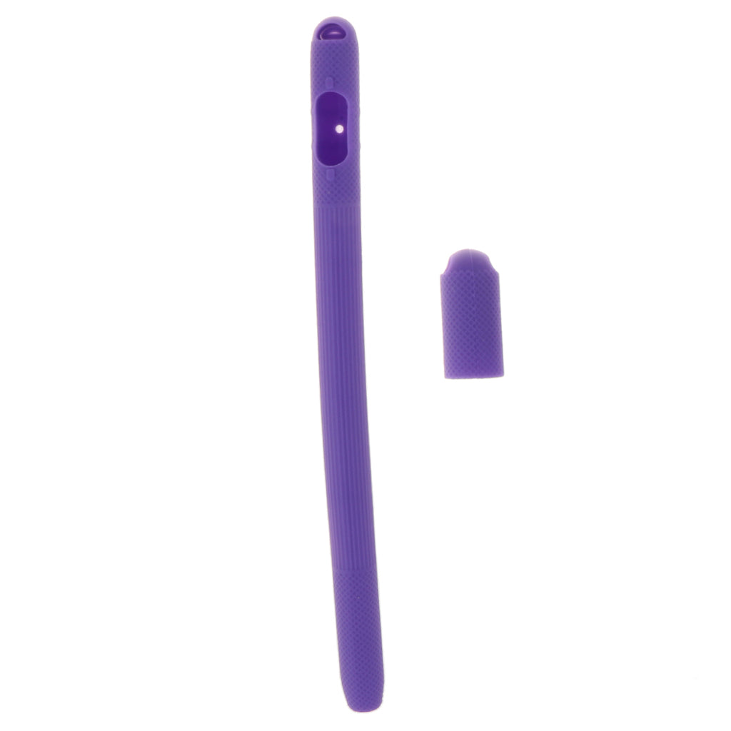 Slim Silicone Case Stand With Cap Keeper Holder for Apple Pencil Purple