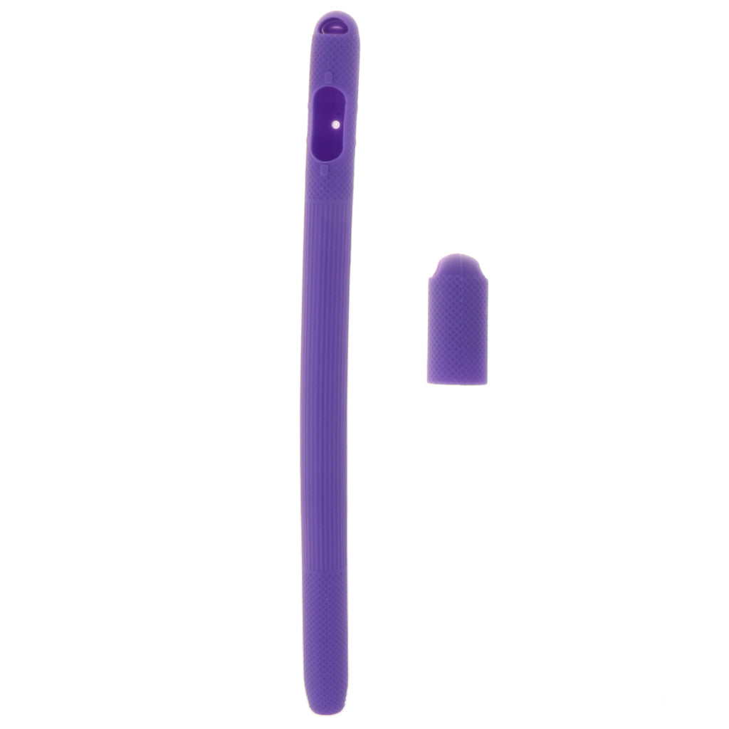 Slim Silicone Case Stand With Cap Keeper Holder for Apple Pencil Purple