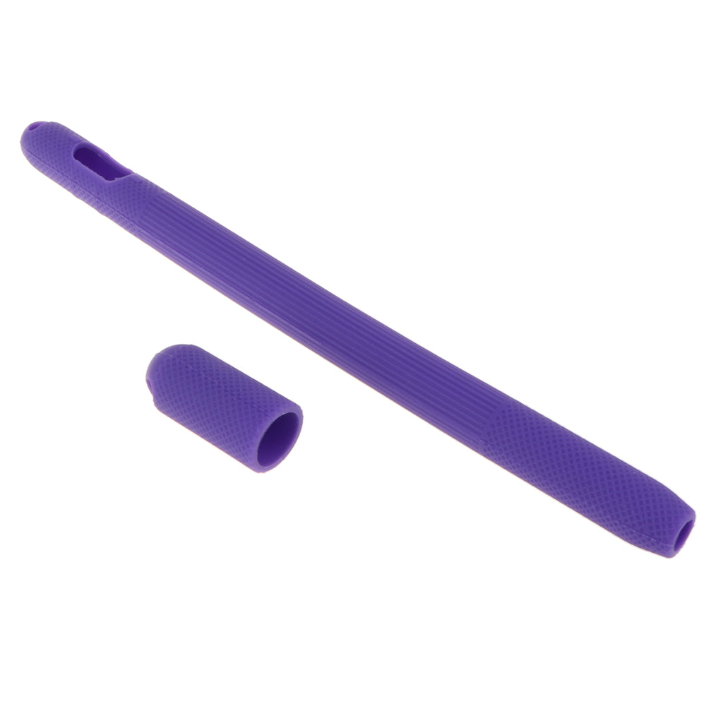 Slim Silicone Case Stand With Cap Keeper Holder for Apple Pencil Purple