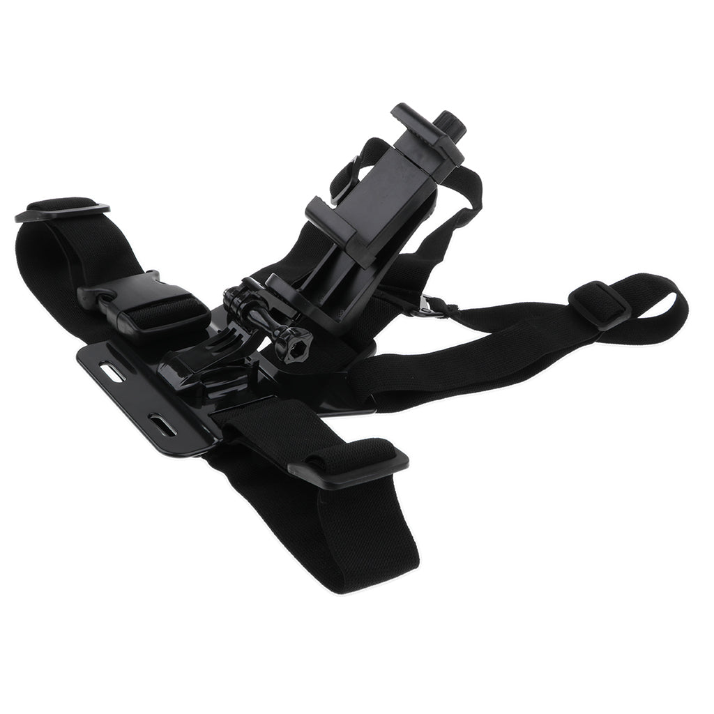 Chest Mount Harness Strap Holder with Phone Clip Horizontal+Vertical Shot