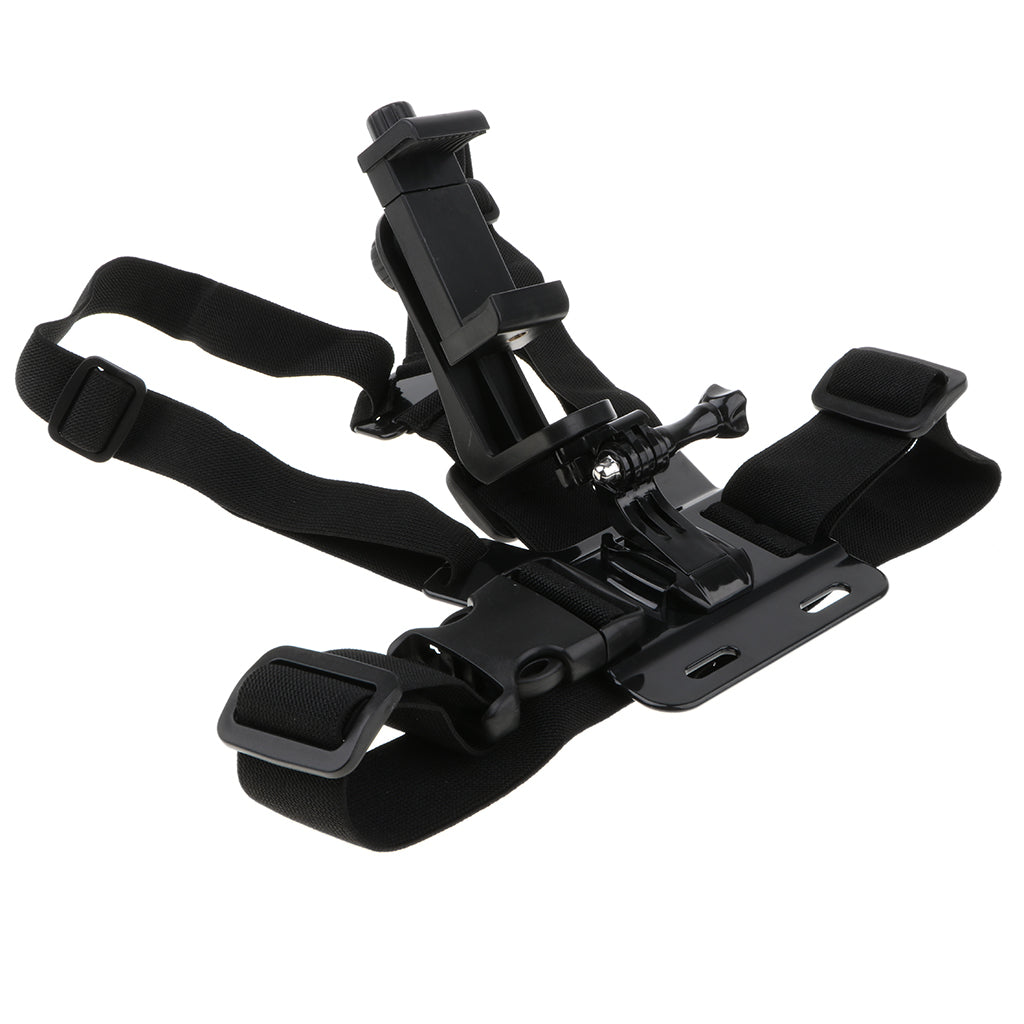 Chest Mount Harness Strap Holder with Phone Clip Horizontal+Vertical Shot