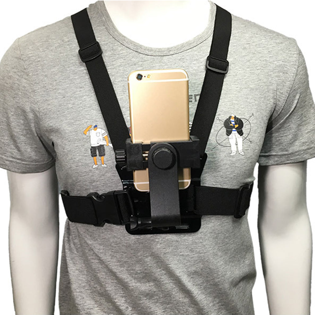 Chest Mount Harness Strap Holder with Phone Clip Horizontal+Vertical Shot