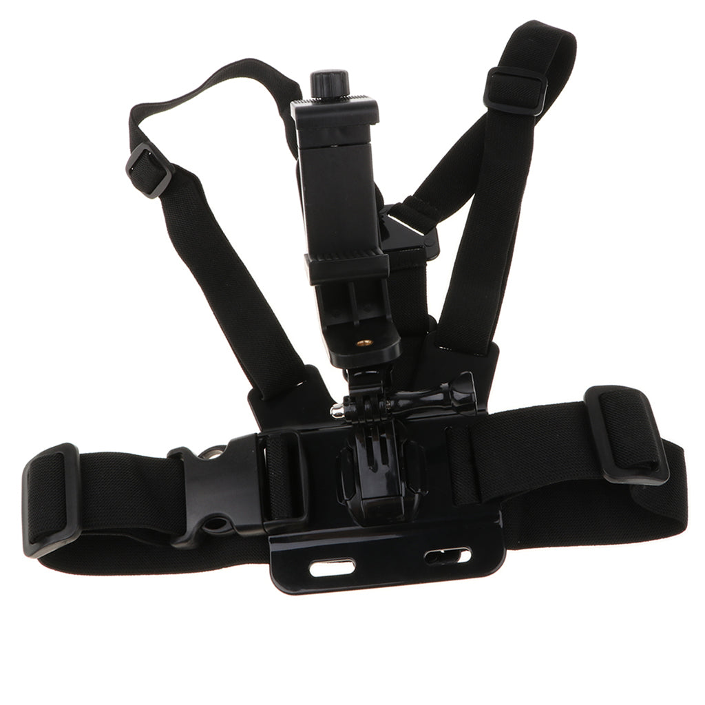 Chest Mount Harness Strap Holder with Phone Clip Horizontal+Vertical Shot