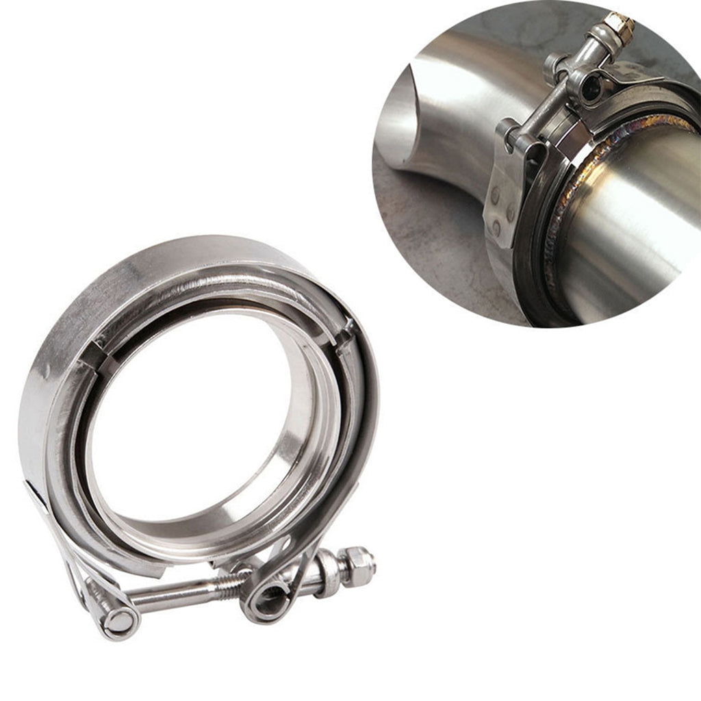 Stainless Steel V Band Downpipe Flange Clamp Turbo Exhaust Downpipe 2.5 Inch