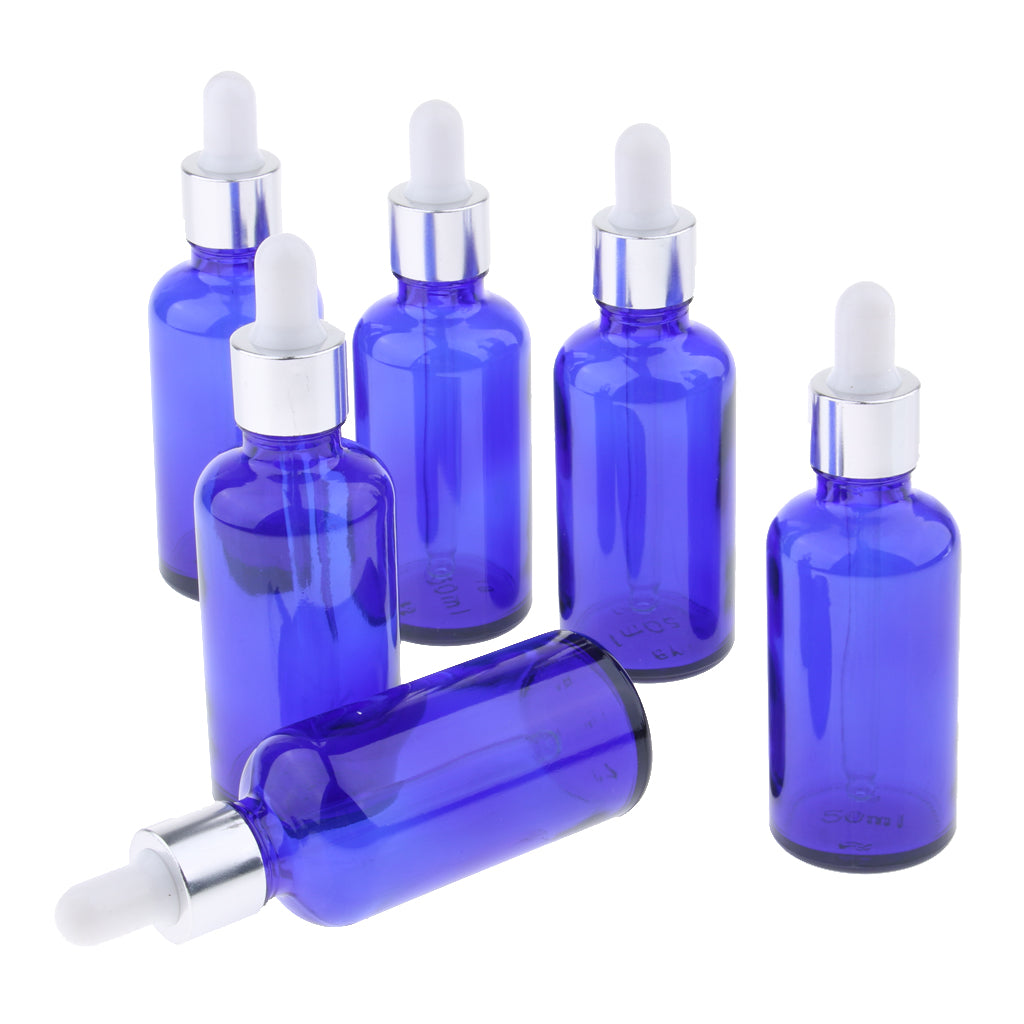 6Pcs Glass Eye Dropper Dispenser Bottles for Essential Oils Perfume 50ML