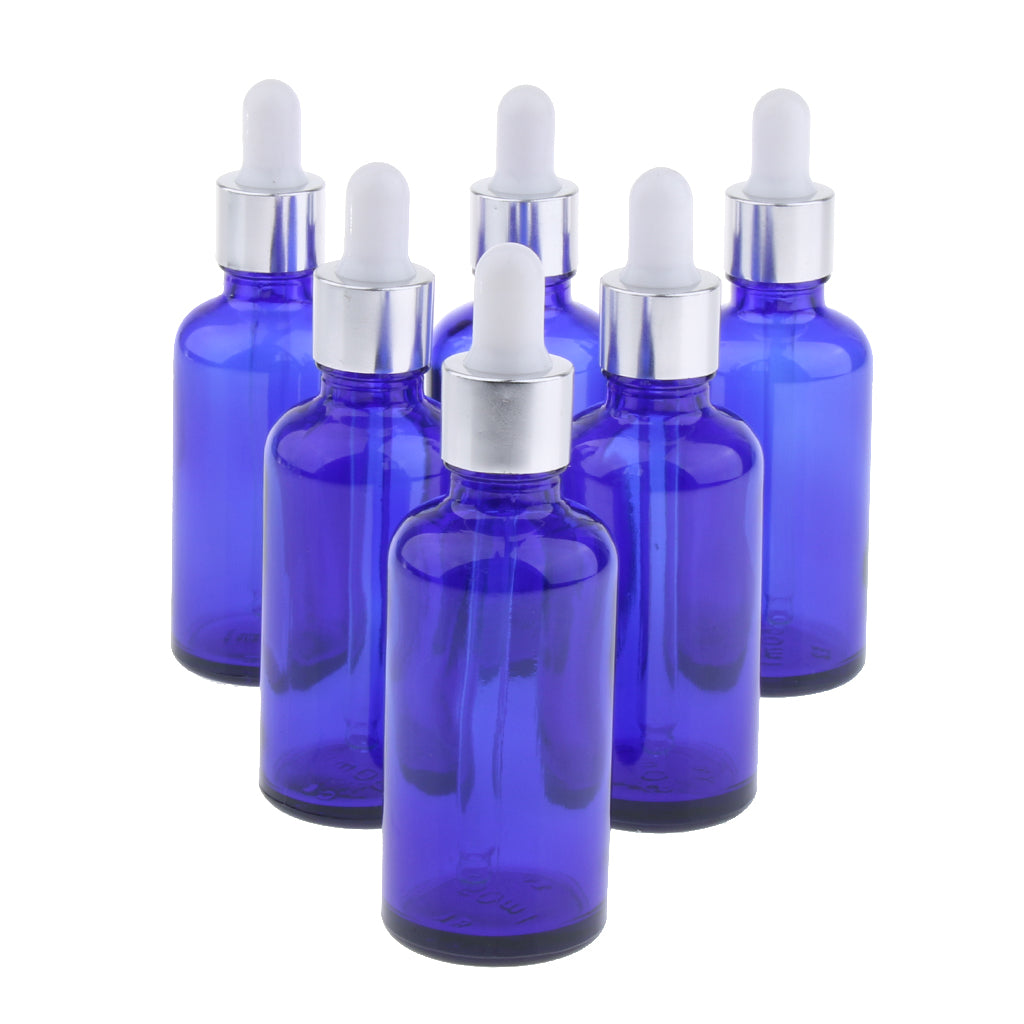 6Pcs Glass Eye Dropper Dispenser Bottles for Essential Oils Perfume 50ML