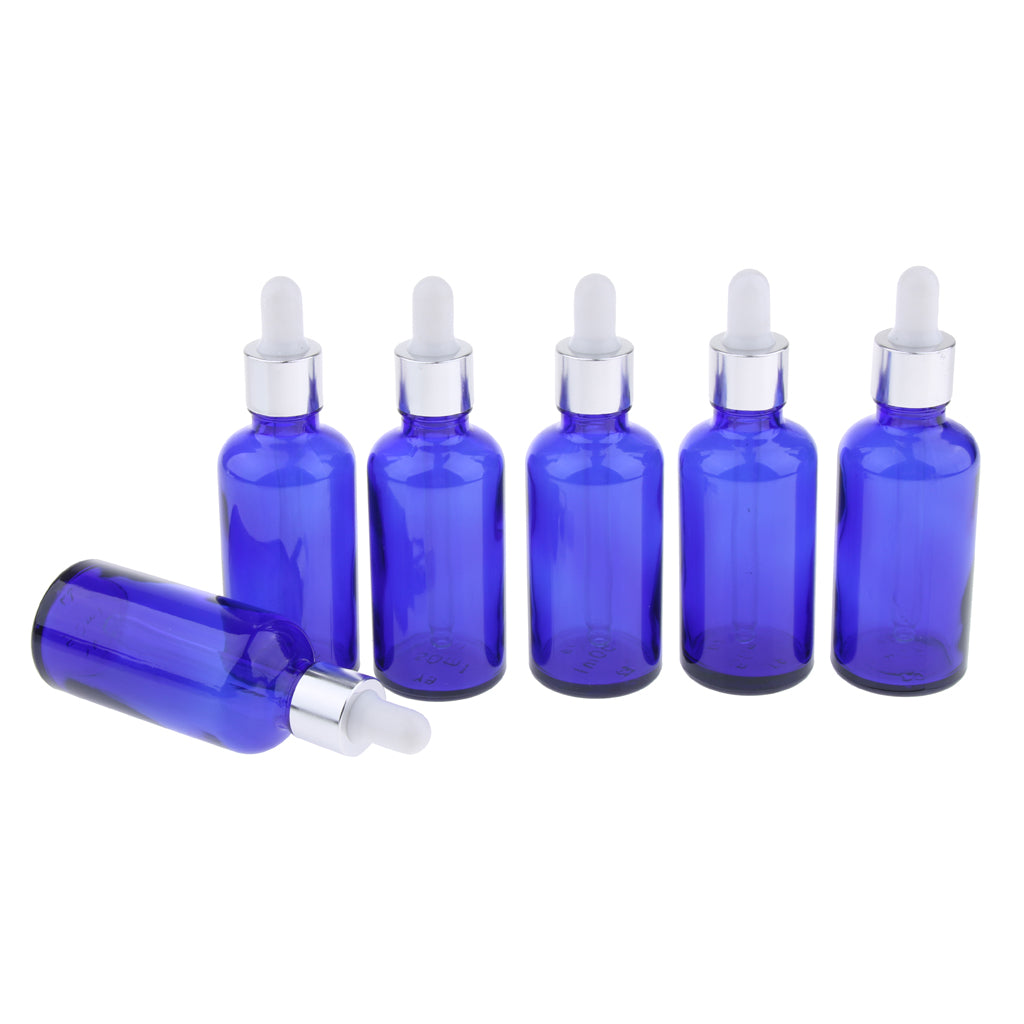 6Pcs Glass Eye Dropper Dispenser Bottles for Essential Oils Perfume 50ML