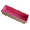 Flexible Rectangular Soap Silicone Loaf Mold Wood Box for 42oz Soaps Pink