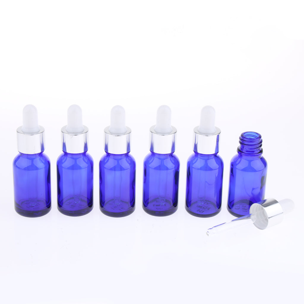 6Pcs Glass Eye Dropper Dispenser Bottles for Essential Oils Perfume 10ML