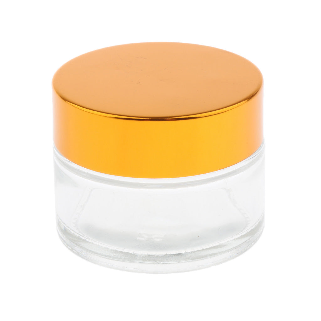 5 Pieces Aluminum Cap Glass Cream Empty Lip Balm Nail Arts Container Jars 30g