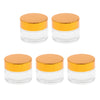 5 Pieces Aluminum Cap Glass Cream Empty Lip Balm Nail Arts Container Jars 30g