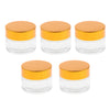 5 Pieces Aluminum Cap Glass Cream Empty Lip Balm Nail Arts Container Jars 30g