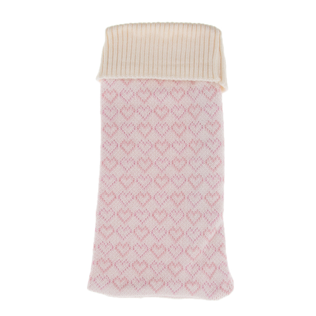 Portable Heat Water Bag Hot Water Bottle with Knit Cover for Warming Beige