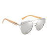 Men Women Fashion Wooden UV 400 Flat Lens Sunglasses with Bamboo Legs 07