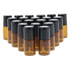 20X Empty Glass PP Essential Oil Perfume Roller Ball Bottles Case Holder 2ml