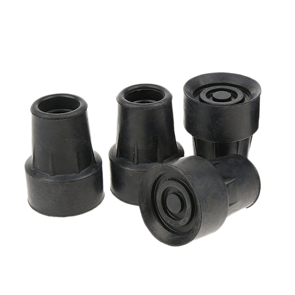 4 Pieces Walking Stick Ferrule Rubber Crutch Tips Bottom End Protector 19mm