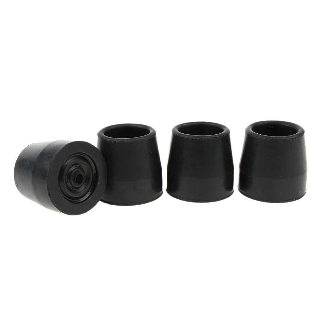 4 Pieces Walking Stick Ferrule Rubber Crutch Tips Bottom End Protector Black