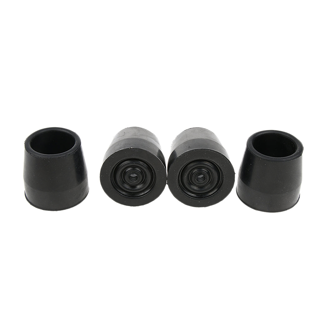 4 Pieces Walking Stick Ferrule Rubber Crutch Tips Bottom End Protector Black