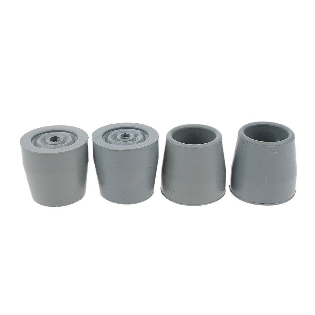 4 Pieces Walking Stick Ferrule Rubber Crutch Tips Bottom End Protector Gray