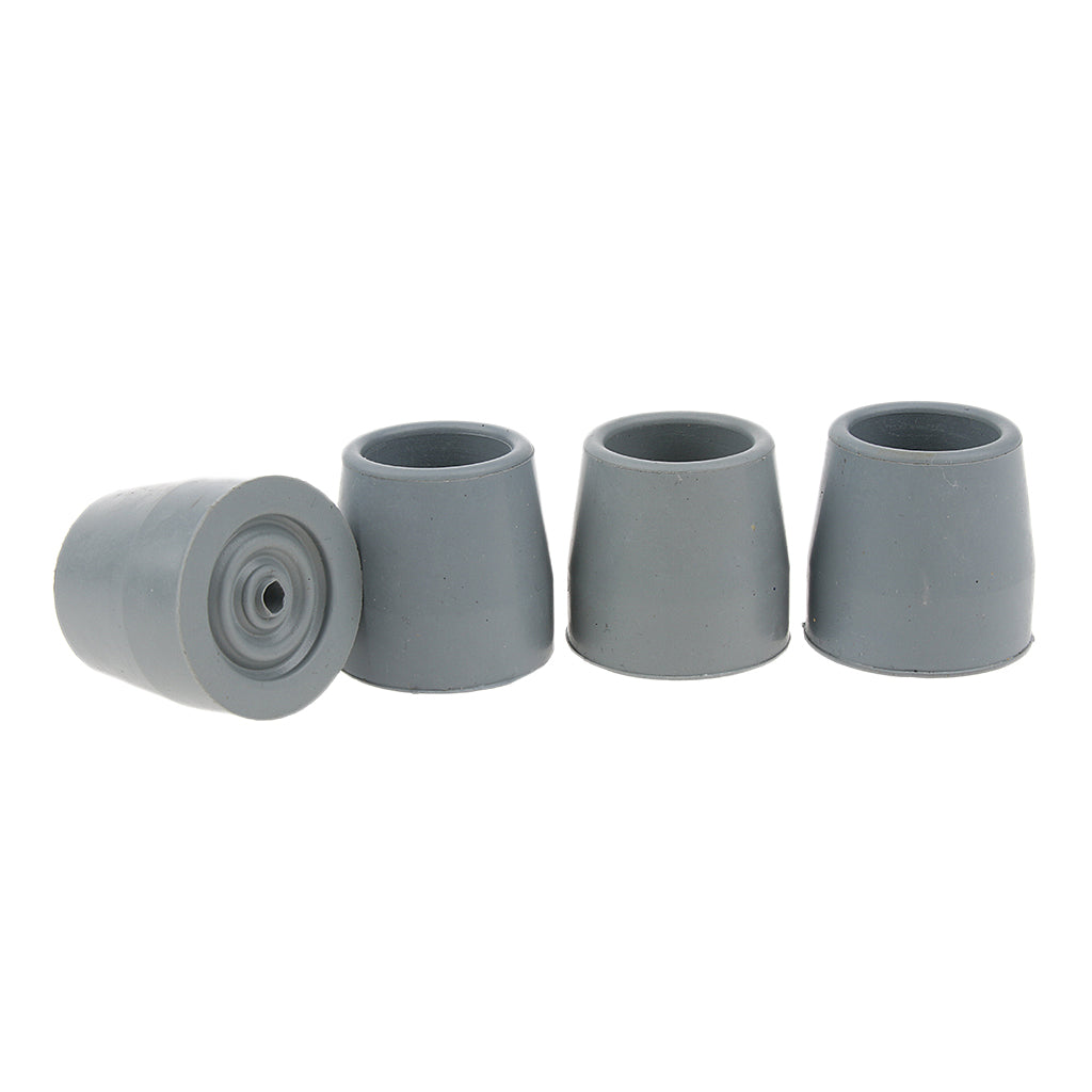 4 Pieces Walking Stick Ferrule Rubber Crutch Tips Bottom End Protector Gray