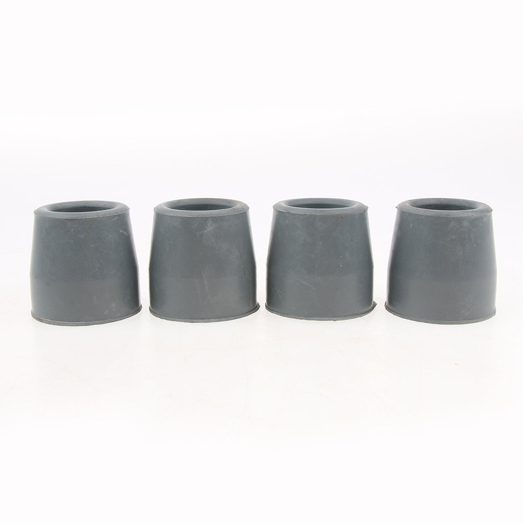 4 Piece Crutch Ferrule Rubber End Walking Stick Tip Protector Non Skid Gray