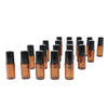 20 Pieces Portable Travel 5ml Essential Oil Glass Roller Bottles Light Tan