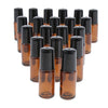 20 Pieces Portable Travel 5ml Essential Oil Glass Roller Bottles Light Tan