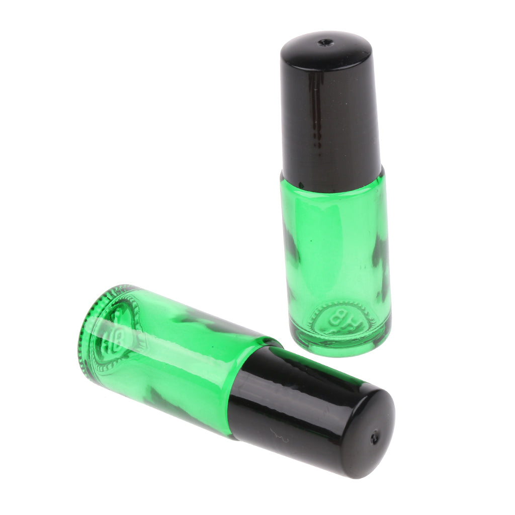 20 Pieces Portable Travel 5ml Essential Oil Glass Roller Bottles Light Green