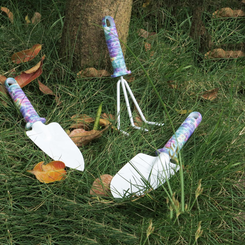 Garden Tools Set, 5 Pieces Gardening Tools with Purple Floral Print