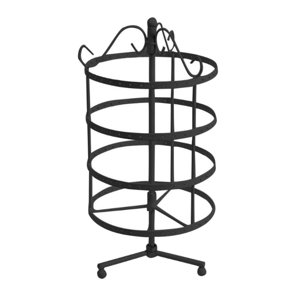 4 Tiers Metal Rotating EarringS Display Stand Jewelry Holder Rack Black