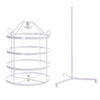 4 Tiers Metal Rotating EarringS Display Stand Jewelry Holder Rack White