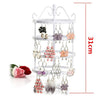 4 Tiers Metal Rotating EarringS Display Stand Jewelry Holder Rack White