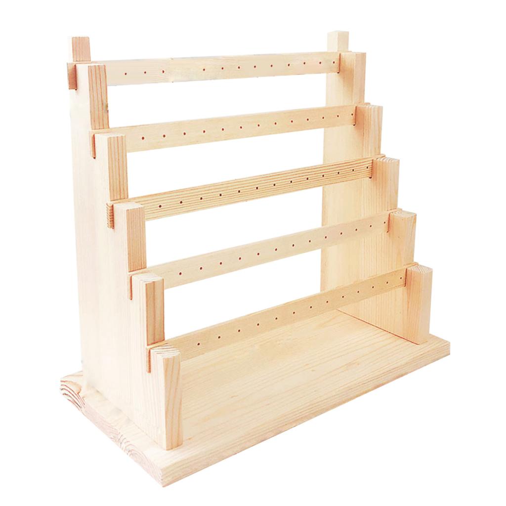 Wood Earring Stand Earring Holder Display Stand Jewelry Display Rack 5 Tier