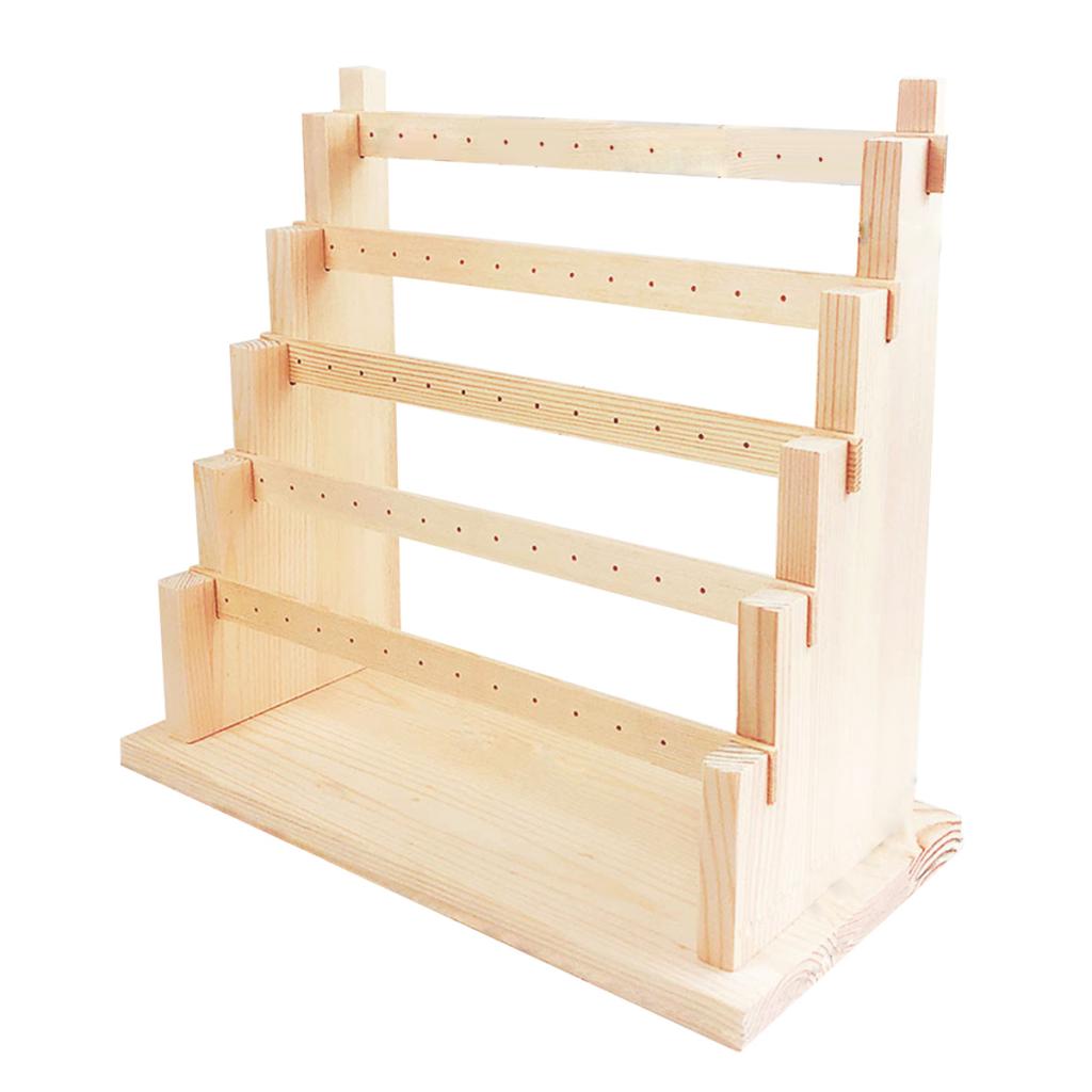 Wood Earring Stand Earring Holder Display Stand Jewelry Display Rack 5 Tier