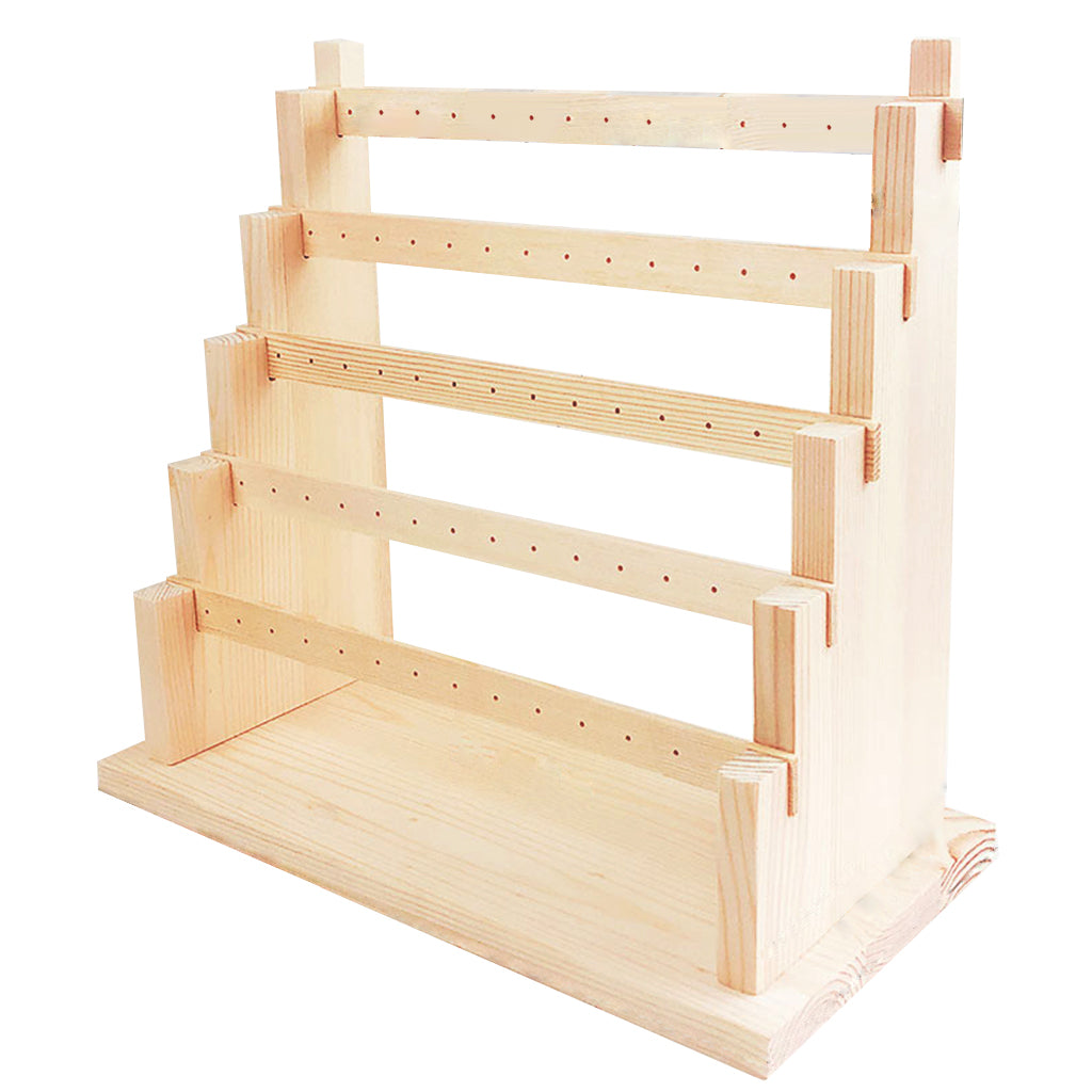 Wood Earring Stand Earring Holder Display Stand Jewelry Display Rack 5 Tier