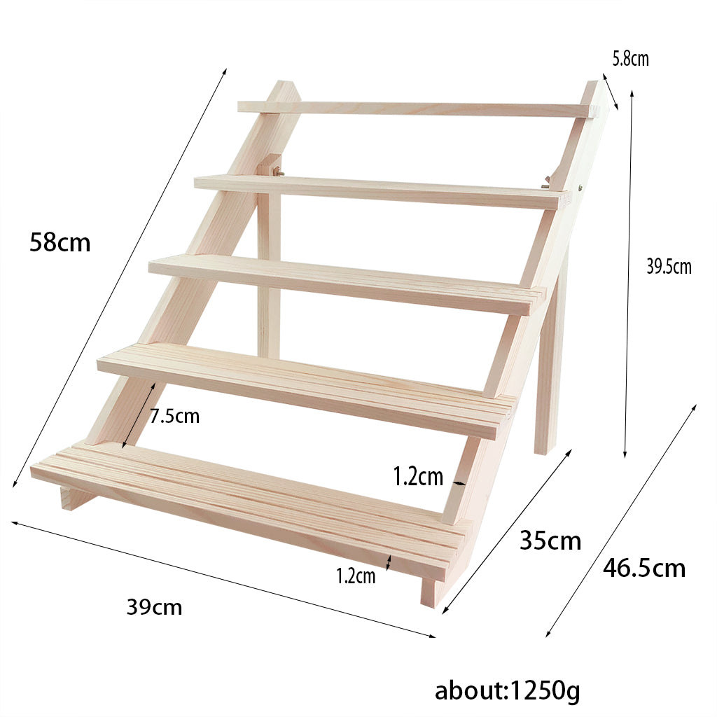 Jewelry Display Tray Earrings Rings Solid Wood Holder Organizer Shelf 5 Tier