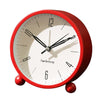 European Round Battery Alarm Clock Desktop Table Bedside Clocks Decor Red