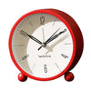 European Round Battery Alarm Clock Desktop Table Bedside Clocks Decor Red