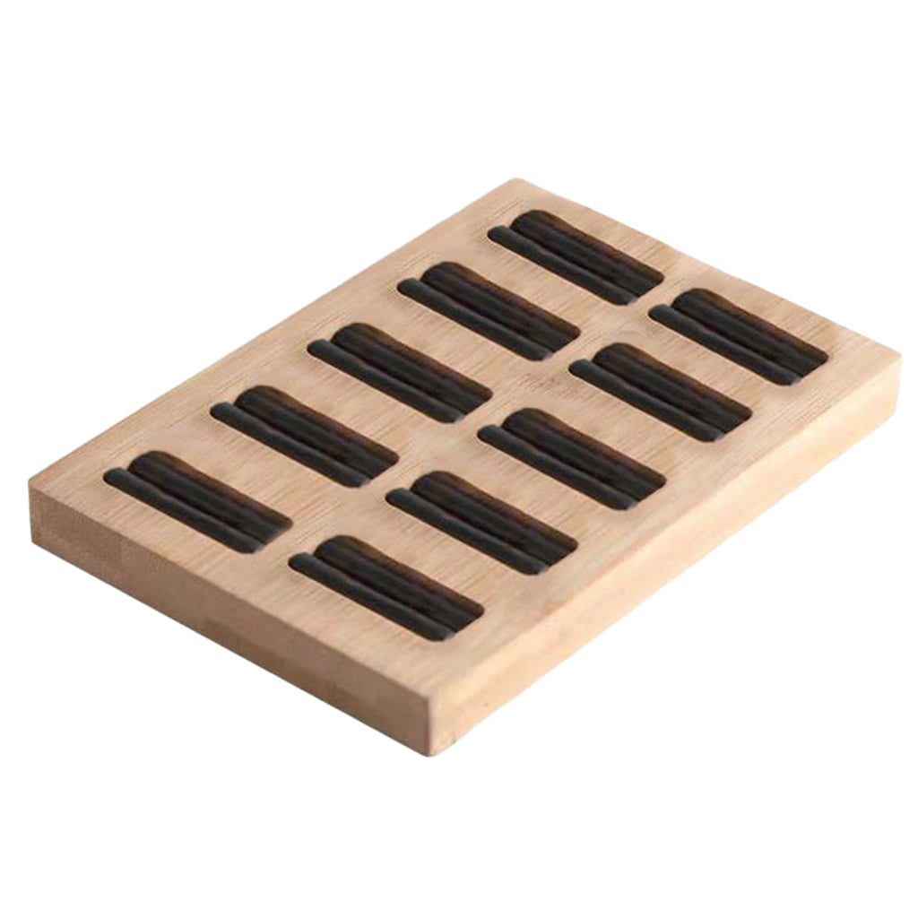 Wooden Earrings Rings Jewelry Display Tray Organizer Holder 10 Slots Black