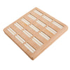 Wooden Earrings Rings Jewelry Display Tray Organizer Holder 15 Slots White