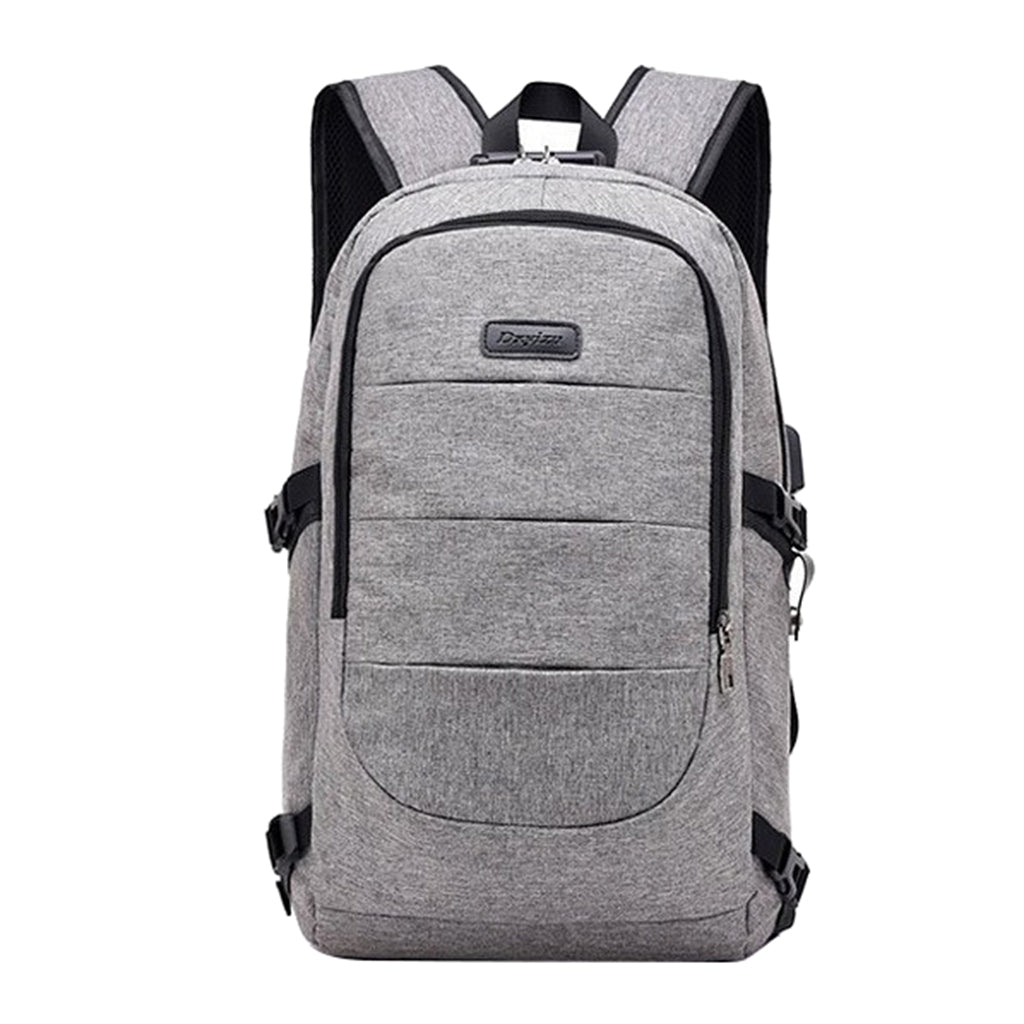 Anti-theft USB Charging Backpack Laptop Notebook Travel School Bag Gray